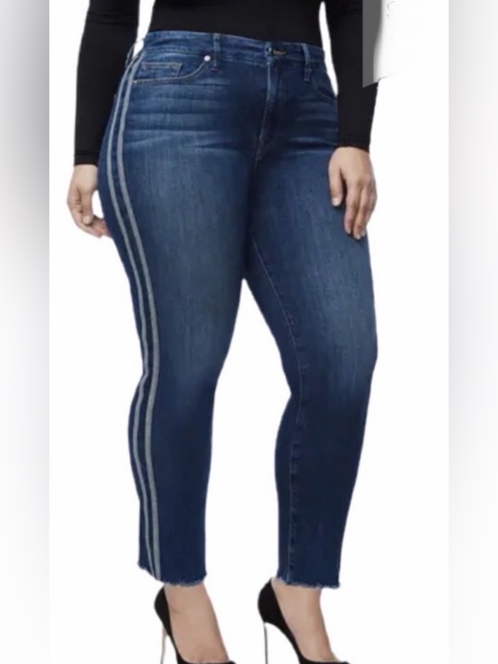 Good‎ American Good Legs Jeans with Side Stripes. Size 6